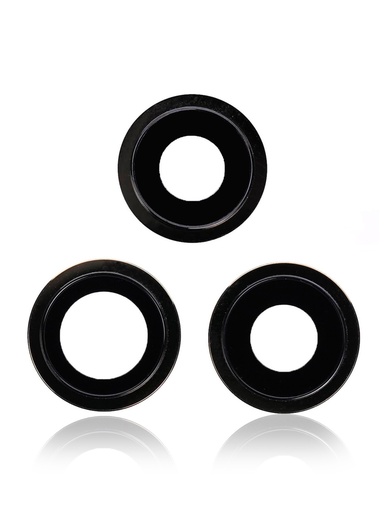 [107082082922] Lentille caméra arrière avec support pour iPhone 12 Pro - Set de 3 pièces (Vrai Saphir - Premium) - Noir