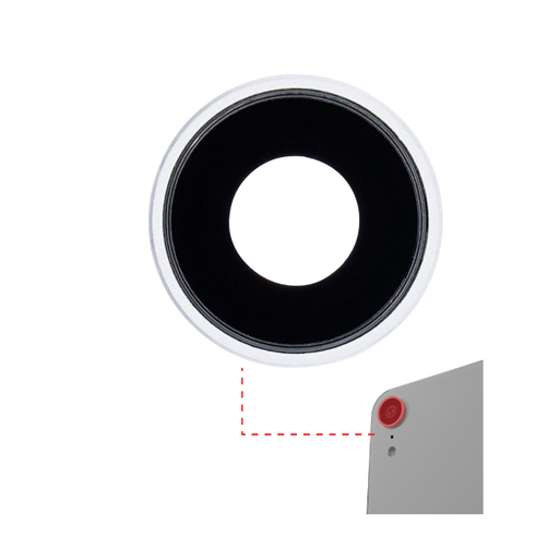 Lot de 10 lentilles caméra arrière avec support pour iPhone XR - Aftermarket Plus - Blanc