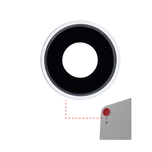 [107082002331] Pack de 10 lentilles caméra arrière avec support compatible iPhone XR - Aftermarket Plus - Blanc