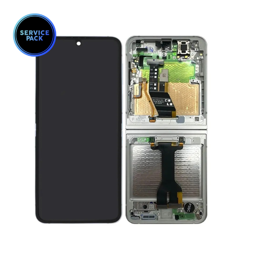 Bloc écran interne OLED pour SAMSUNG Z Flip 6 - F741B - SERVICE PACK - Blanc