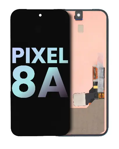 Bloc écran OLED avec châssis - avec lecteur d'empreintes digitales - pour GOOGLE Pixel 8A - SERVICE PACK - Toutes couleurs