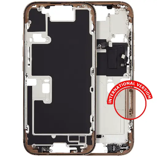 Châssis intermédiaire avec boutons Power et volume original pour iPhone 16 Pro - Version internationale - Grade A - Titane désert - original occasion