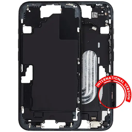 Châssis intermédiaire avec boutons Power et volume original pour iPhone 16 - Version internationale - Grade A - Noir - original occasion