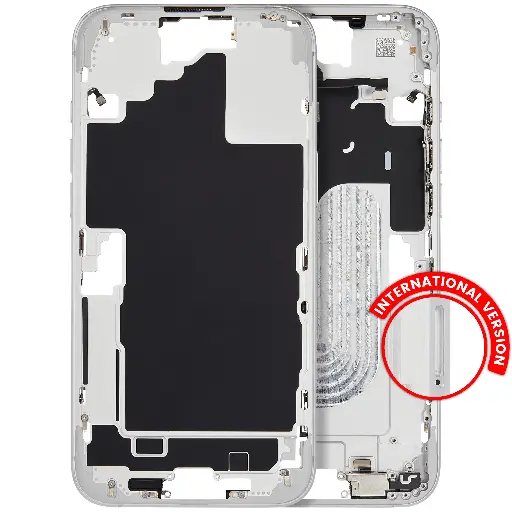 Châssis intermédiaire avec boutons Power et volume original pour iPhone 16 Plus - Version internationale - Grade A - Blanc - original occasion