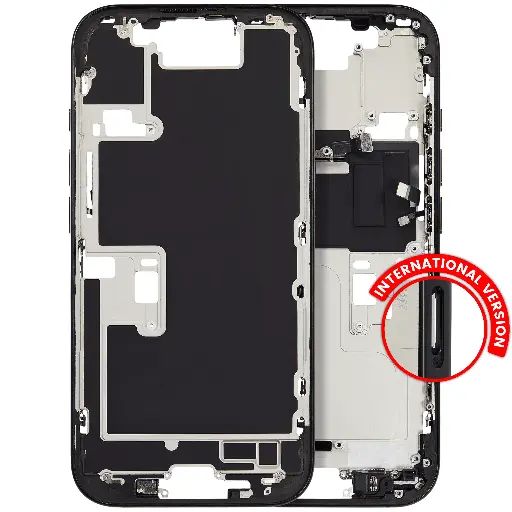 Châssis intermédiaire avec boutons Power et volume original pour iPhone 16 Pro - Version internationale - Grade A - Titane noir - original occasion