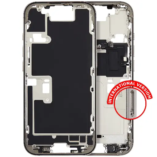Châssis intermédiaire avec boutons Power et volume original pour iPhone 16 Pro - Version internationale - Grade A - Titane naturel - original occasion