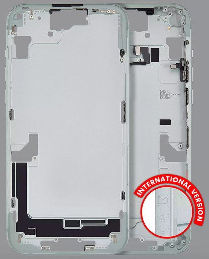 Châssis intermédiaire avec boutons Power et Volumes pour iPhone 15 Plus - Version internationale - Pull A - Vert