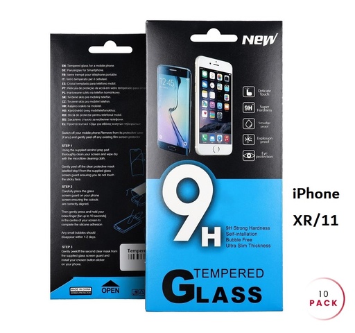 [A-01343] Lot de 10 verres trempés compatibles iPhone XR et iPhone 11