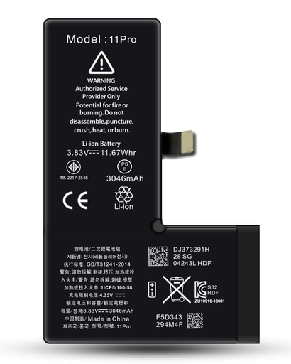 [BATT-IP11P] Batterie iPhone 11 Pro Ti - 3046 mAh adhésif inclus