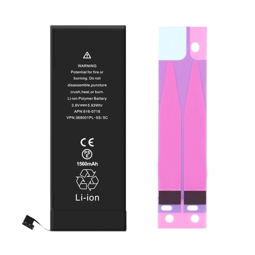 Batterie iPhone 5S - 1560 mAh adhésif inclus