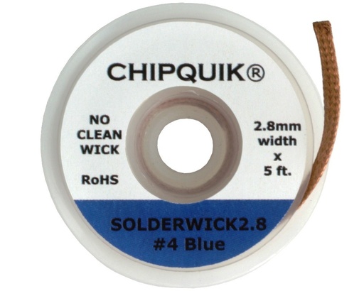 [SOLDERWICK2.8] Tresse à déssouder sans nettoyage CHIPQUIK - 2,8 mm