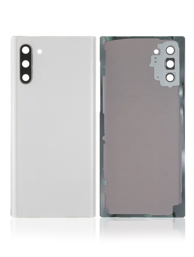[107082025724] Vitre arrière - avec vitre caméra compatible SAMSUNG Note 10 - N970 - Blanc - Sans logo