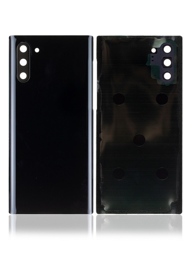 [107082025725] Vitre arrière - avec vitre caméra compatible SAMSUNG Note 10 - N970 - Noir - Sans logo