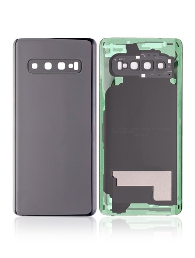 [107082020159] Vitre arrière - avec vitre caméra compatible SAMSUNG S10 - G973F - Noir - Sans logo