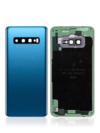 [107082020151] Vitre arrière (avec vitre caméra) pour SAMSUNG S10 - G973F - Prism Bleu (sans logo)