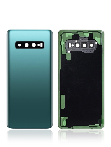 [107082020247] Vitre arrière - avec vitre caméra compatible SAMSUNG S10 Plus - G975F - Vert - Sans logo