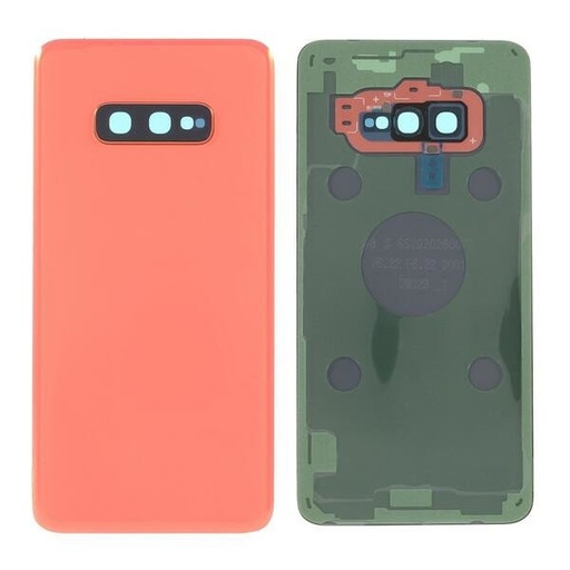 Vitre arrière - avec vitre caméra pour SAMSUNG S10e - G970F - Rouge - Sans logo