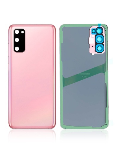 Vitre arrière - avec vitre caméra pour SAMSUNG S20 - G980F - Rose - Sans logo