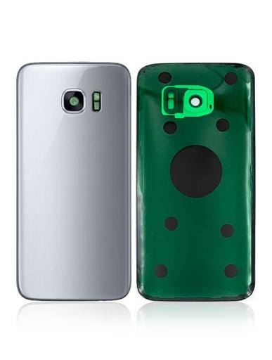 Vitre arrière - avec vitre caméra pour SAMSUNG S7 - G930F - Gris - Sans logo