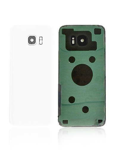 Vitre arrière - avec vitre caméra pour SAMSUNG S7 Edge - G935F - Blanc - Sans logo