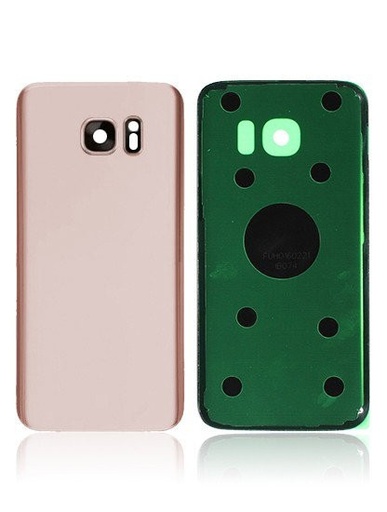 Vitre arrière - avec vitre caméra pour SAMSUNG S7 Edge - G935F - Or Rose - Sans logo