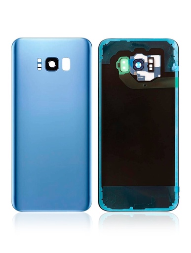 Vitre arrière - avec vitre caméra compatible SAMSUNG S8 Plus - G955F - Bleu - Sans logo