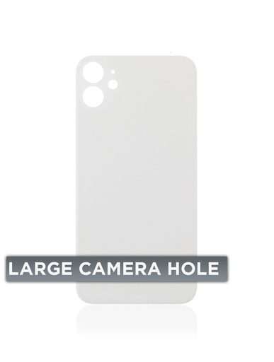[107082069618] Vitre arrière Pour iPhone 11 (No Logo / Large Camera Hole) - Blanc