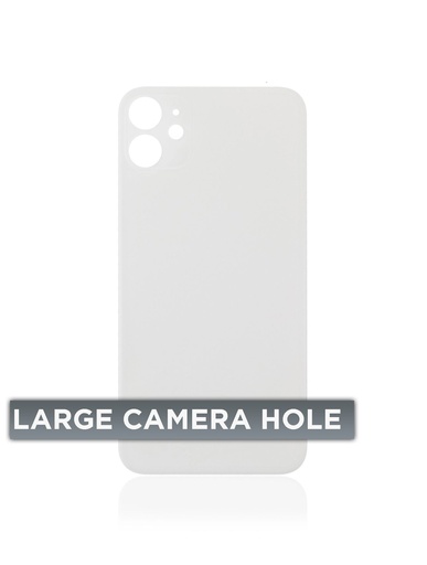 [107082069618] Vitre arrière Pour iPhone 11 - Sans logo - Large Camera Hole - Blanc