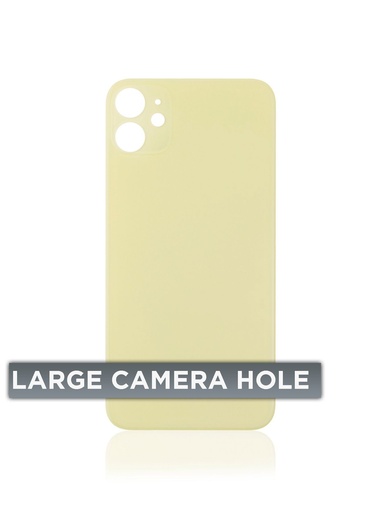 [107082069620] Vitre arrière Pour iPhone 11 - Sans logo - Large Camera Hole - Jaune