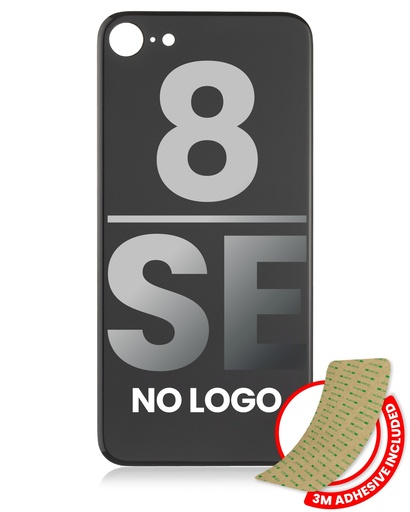 Vitre arrière avec adhésif 3M pour iPhone 8 - SE 2020 - Sans logo - Gris sidéral