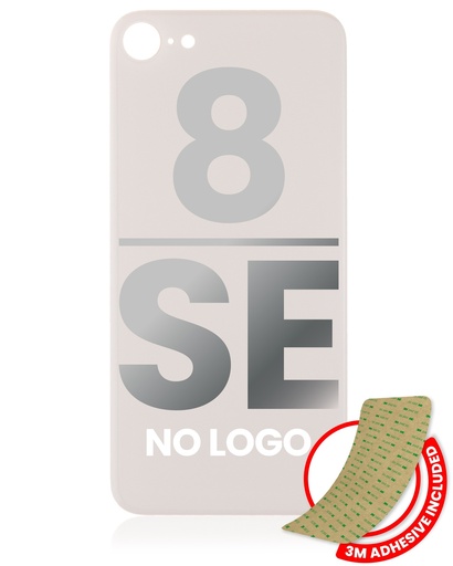 Vitre arrière avec adhésif 3M pour iPhone 8 - SE 2020 - Sans logo - Or