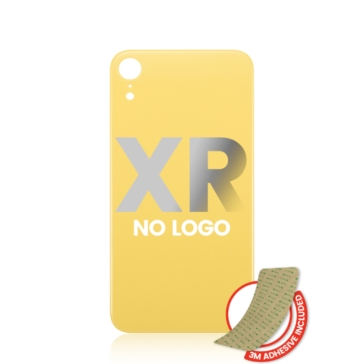 Vitre arrière pour iPhone XR - Sans logo - Fente large pour Camera - Jaune