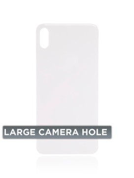 [107082069604] Vitre arrière Pour iPhone XS Max (No Logo / Large Camera Hole) - Argent