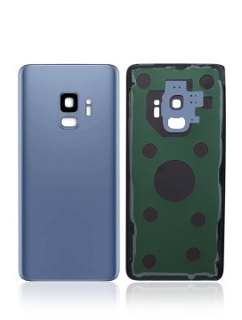 [107082013145] Vitre arrière compatible pour SAMSUNG S9 - G960F - Bleu - sans logo