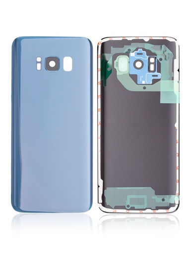 [107082011570] Vitre arrière - avec vitre caméra compatible SAMSUNG S8 - Bleu - Sans logo