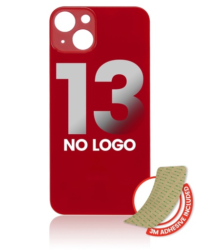 [107085042476] Vitre arrière compatible pour iPhone 13 - Sans logo - Rouge
