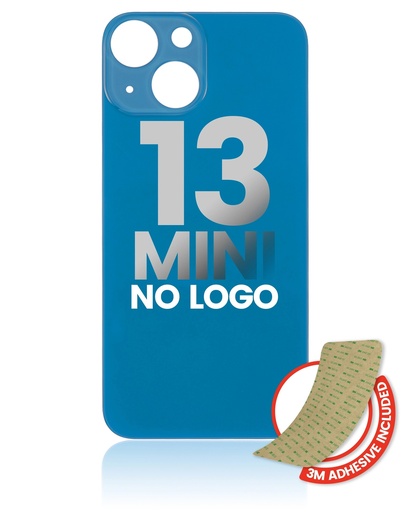 Vitre arrière pour iPhone 13 Mini - Sans logo - Bleu