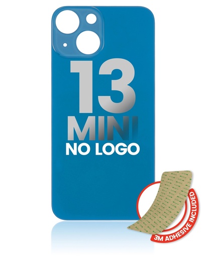 [107085042479] Vitre arrière compatible pour iPhone 13 Mini - Sans logo - Bleu
