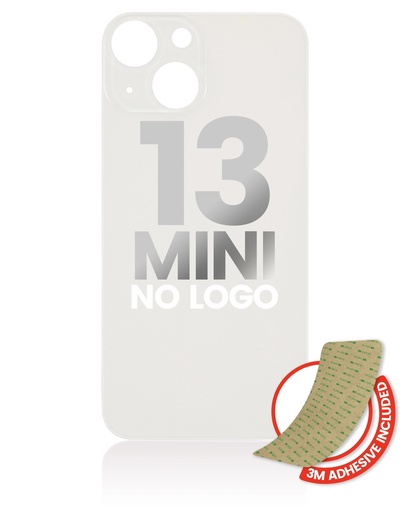 [107085042477] Vitre arrière compatible pour iPhone 13 Mini - Sans logo - Lumière stellaire