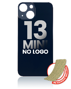 [107085042478] Vitre arrière compatible pour iPhone 13 Mini - Sans logo - Noir Minuit