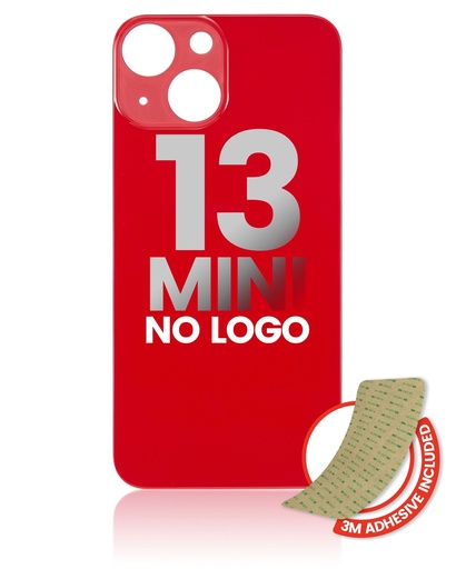 [107085042481] Vitre arrière compatible pour iPhone 13 Mini - Sans logo - Rouge