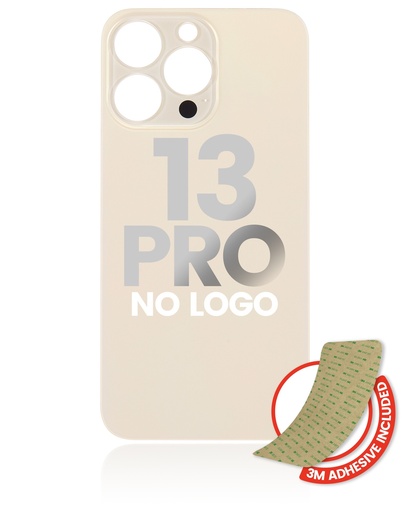 [107085042483] Vitre arrière compatible iPhone 13 Pro - Sans logo - Or