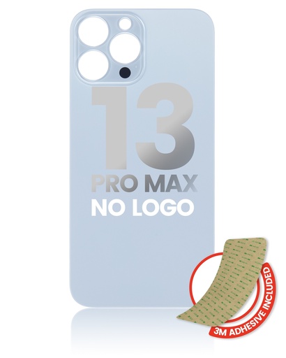 [107085042489] Vitre arrière compatible pour iPhone 13 Pro Max - Sans logo - Bleu Alpin