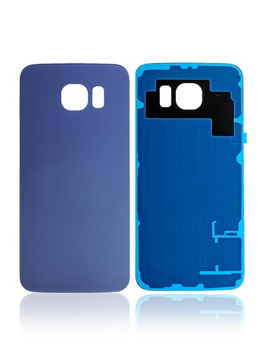 [107082003341] Vitre arrière compatible SAMSUNG S6 - G920F - Bleu - Sans logo