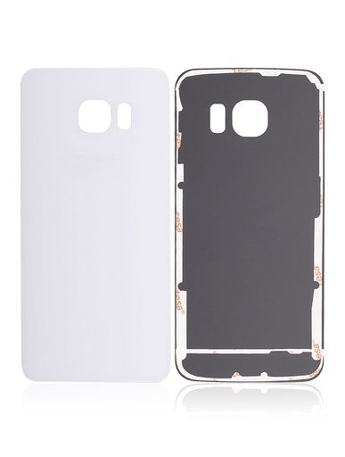 Vitre arrière compatible SAMSUNG S6 Edge - G925F - Blanc - Sans logo