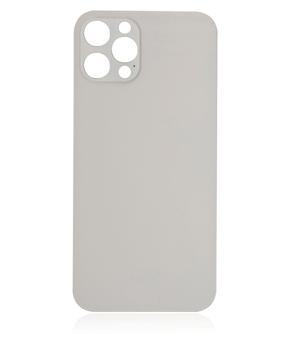 [107082082788] Vitre arrière pour iPhone 12 Pro - Sans logo - Large Camera Hole - Argent