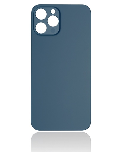 Vitre arrière pour iPhone 12 Pro Max - Sans logo - Large Camera Hole - Bleu Pacifique