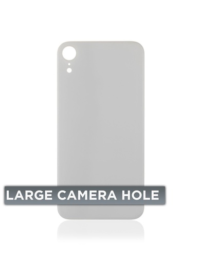 [202232330260001] Vitre arrière pour iPhone XR - Sans logo - Large Camera Hole - Blanc