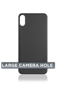 [107082069602] Vitre arrière pour iPhone XS (No Logo / Large Camera Hole) - Gris sidéral