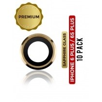 Lot de 10 Lentilles caméra arrière - Verre seul - pour iPhone 6 Plus et 6S Plus - Premium Real Sapphire - Or
